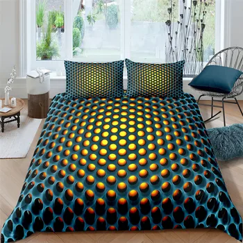 3D Ložní Soupravy Honeycomb Peřinu povlak na Polštář 2/3ks Oddělenými postelemi Queen King Size Ložní Prádlo Pro Domácí Textilie