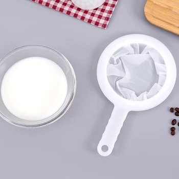 Kuchyně Ultra-jemné Sítko Ok Kuchyň Nylon Mesh Filter Lžíce Opakovaně Mesh Cedník Pro Sójové Mléko, Kávu, Mléko, Jogurt