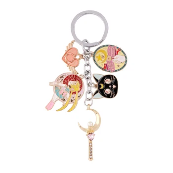 LT817 Japonské Anime Roztomilé Měsíc Dívka Auto Přívěsky batohu klíčenka Klíčenky Držák na Klíče Ženy, Dárky Přívěsek Šperky