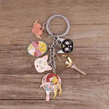 LT817 Japonské Anime Roztomilé Měsíc Dívka Auto Přívěsky batohu klíčenka Klíčenky Držák na Klíče Ženy, Dárky Přívěsek Šperky