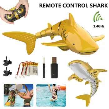 Dálkové Ovládání Žraloka Ryby, Loď, Robot, Rádio Simulace Vodotěsný Model Elektronické Dálkové Ovládání Koupání Zvířat Hračky Pro Děti