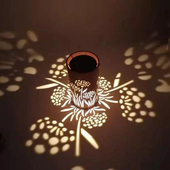 Retro Sluneční Lucerna Světla Venkovní Zahradní Závěsné Osvětlení Kovový List Vzor Světla Lampy na Nádvoří, Chodník Vodotěsné Landsc