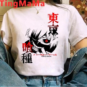 Japonské Anime Tokyo Ghoul T Shirt Ženy Kawaii Letní Topy Kreslený Kaneki Ken Grafické Tees Harajuku Unisex Tričko Žena