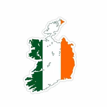 Car Styling Irské Irsko Vlajka, Mapa, Auto Samolepky Kreativní PVC Vinyl Obtisk 8.2 CM*12 CM