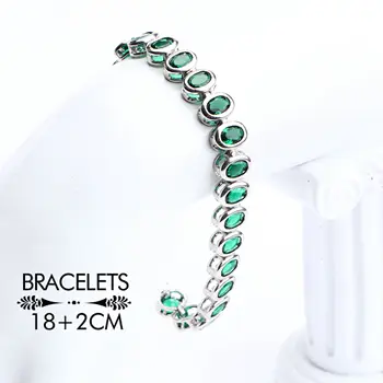 Stříbro 925 Svatební Šperky Sady Pro Ženy, Zelené Zirkony Snubní Šperky Set Přívěsek, Prsten, Náušnice, Náramky, Dárky Box