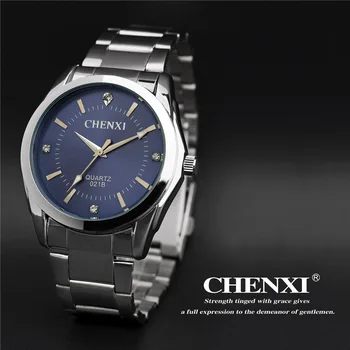 CHENXI CX-021B Muži módní Značka Hodinek Oceli chlapci Náramkové hodinky Analogové Quartz Muž, Hodiny, Pánské Hodinky (Černá,Modrá,Bílá Dial)