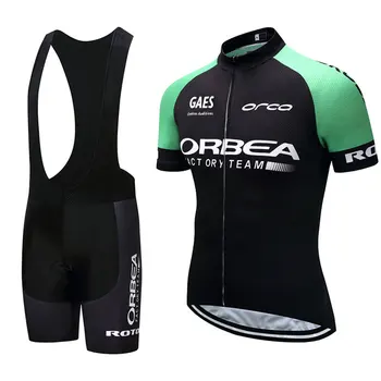 Orbea 2021 Letní Nové Pánské Cyklistické Oblečení Krátký rukáv Hot prodej Cyklistika Jersey Bib Šortky Oblek