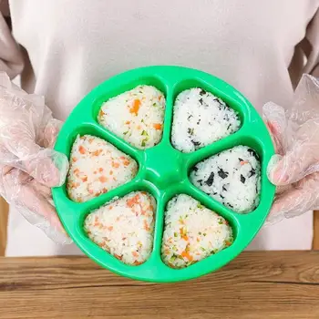 6-V-1 Trojúhelník Rýže Roll Míč Plísní Box Japonské Sushi Onigiri provedení Nástroj, Oběd Rýže Kuchyně Laver Bento Broušení X9N8