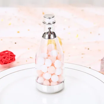 24ks Průhledných Plastových Cukroví Box Baby Sprcha Svatební Suvenýr DIY Láhev Šampaňského Party Dekorace Candy Box Party Dekor