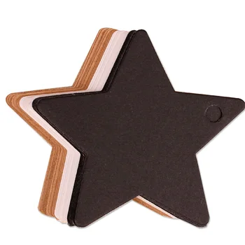6X6Cm Pět-Špičaté Hvězdy Kraft Papír Swing Značky ceník Černé Karty Bílé Karty Ručně Vyrobené Záložky Ručně vyrobené Papírové Visačky