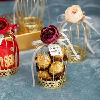 Svatební Koruna dárkové krabičce Pocínovaných klec candy box čokoláda dítě laskavost boxy flower box balení dárkové tašky Party Dodávky
