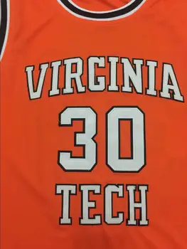 30 Dell Curry Virginia Basketbal Jersey Sešívané Vlastní Libovolné Číslo, Jméno, dresy