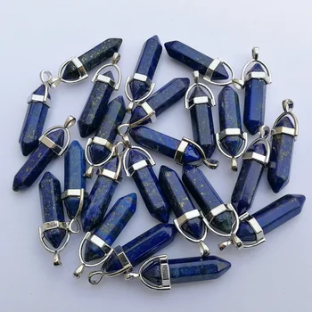 Fashion Lapis lazuli 24pc přírodního kamene crystal Vysoce kvalitní pilíř Přívěsky a náhrdelníky pro výrobu Šperků kouzlo doprava Zdarma
