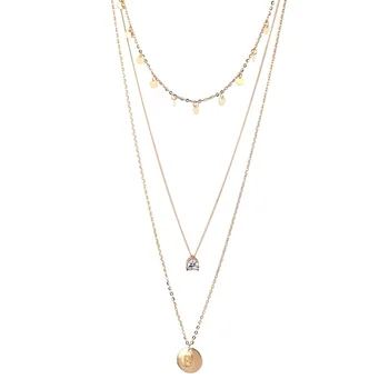 UMKA 2019 Nádherné Luxusní Náhrdelníky Pro Ženy Multi Layer Řetěz Zlaté Barvy Mince Geometrické Prohlášení Náhrdelník Módní Náhrdelníky