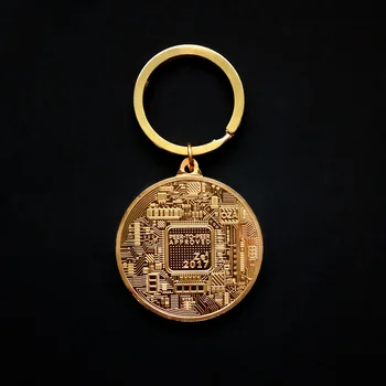 Nový Kousek Pamětní Mince Kreativní Řemesla Bitcoin Virtuální Měna Vires V Numeris Kovová Klíčenka Suvenýr Dárek