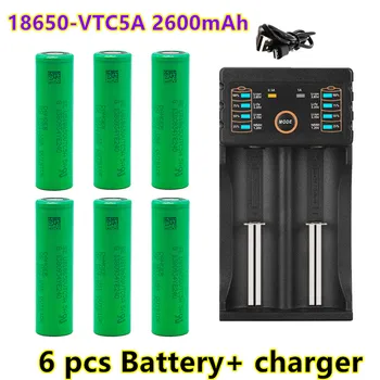 Originální 3,7 V 2600mAh Li ion 18650 baterie pro SONY US18650 VTC5A 2600mAh 3.7 V 18650 baterie +1ks Baterie, nabíječka