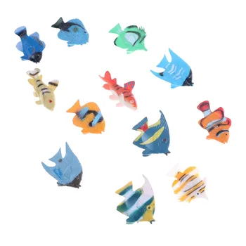 2018 12 ks Tropický Oceán Ryby Pet Čísla Hračka Dárek Sea Life Model Hračky PVC Bazén Ryby Hračky Raného Vzdělávání Mini Mořských Živočichů