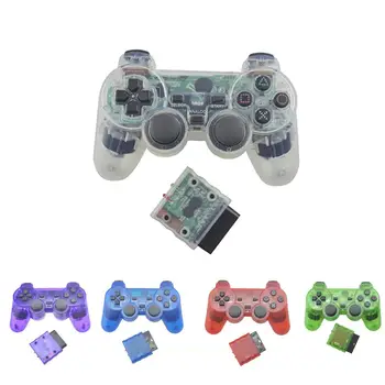 Transparentní Barvy 2.4 G Bezdrátové Herní Ovladač Vibrační Gamepad Pro Sony PlayStation 2 Joystick Herní Konzole Příslušenství