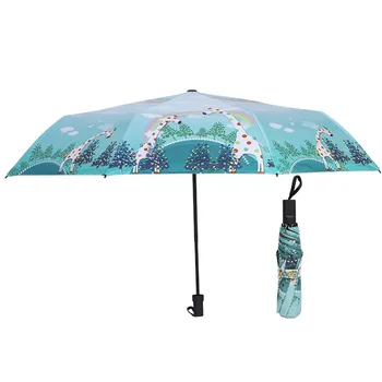 Lu Xin nový kreslený plně automatický jasné, deštník tangel slunce deštník skládací malé čerstvé deštník