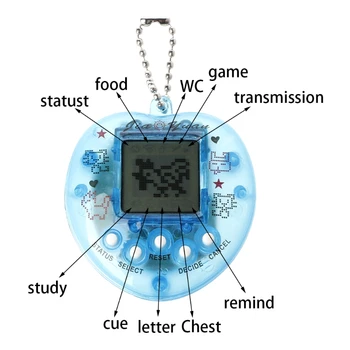 Roztomilý Srdce Tvar LCD Virtuální Elektronické Digitální Pet Herní Stroj S Keychain