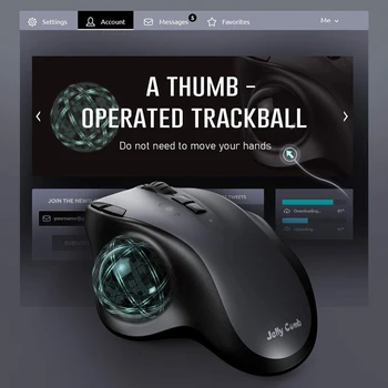 Želé Hřeben Dobíjecí Trackball Myš Bluetooth+2.4 G Dual Mode Bezdrátová Myš pro Počítač Mac Notebook, Tablet Hráč Mause