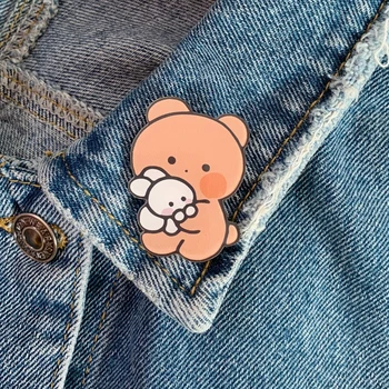Populární Kreslený Odznaky Cosplay Anime Zajíček, medvěd, květina odznak Brož Kolíky Kolekce Odznaky Na Oblečení Batohy Dekor