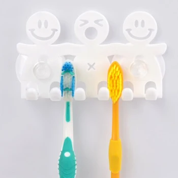 Roztomilý kreslený koupelnové doplňky držák na zubní kartáček s přísavkou na zubní kartáček držák nástěnné hák zubní kartáček držák domácnost