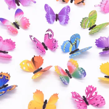 12ks Světelný Butterfly Obtisk Art Samolepky na Zeď Motýli Svítící Samolepky, Tapety, Hvězdy Svítí V Temné Místnosti Domova