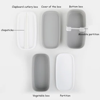 490ML mikrovlnné trouby 2layer Oběd Box S Přihrádkami Únik-důkaz Japonské Děti Bento Box Kuchyni Jídlo Kontejner S Hůlkami