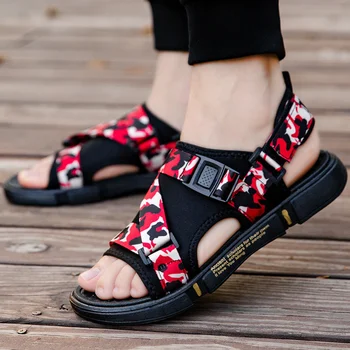 Y62 Pánské Kamufláž Spony Popruh Sandály v Létě 2021 Módní Venkovní Řím Plážové Boty Ležérní Zahradní Gumové Pantofle
