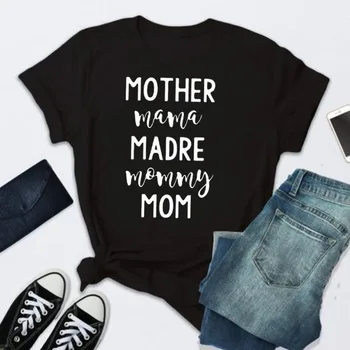 Máma Máma Máma Máma Máma Dopis Print T Shirt Ženy Krátký Rukáv O Krku Volné Tričko 2020 Letní Ženy Kauzální Tričko Topy