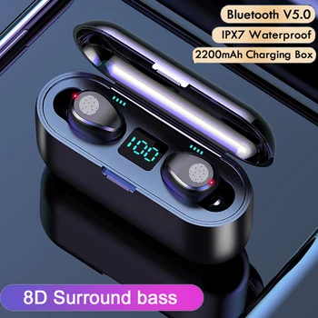 HKNA TWS Bezdrátová Sluchátka Bluetooth Kompatibilní Sluchátka Nabíjecí Box 8D Stereofonní Vodotěsná Sluchátka Sluchátka S Mikrofonem
