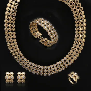 Dobrý Nádherné Ušlechtilé Zlaté Šperky Set, Velkoobchod Nigerijské Svatební Žena Příslušenství Prohlášení Šperky Set Svatební Šperky Set