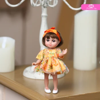 6 palcový mini panenka krásná dívka bebe reborn plné vinylové panenky Princezna Oblečení šaty pro děti dárek, hračky, panenky