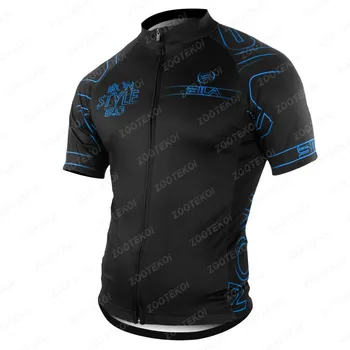 Sila Mužů Krátký Rukáv Cyklistický Dres Prodyšný Tým Oblečení Ropa Ciclismo Hombre Kol Maillot MTB Tričko Venkovní Sportovní Topy