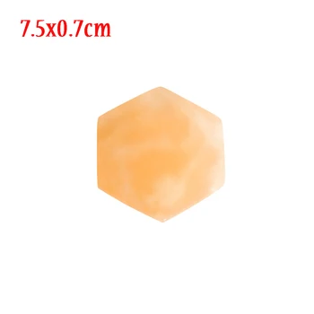 7.5x0.7cm Přírodní Hexagon Selenite Reiki Léčení Bílá Oranžová Nabíjení Deska Carving pro Jógu, Meditace, Domácí Dekorace