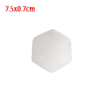 7.5x0.7cm Přírodní Hexagon Selenite Reiki Léčení Bílá Oranžová Nabíjení Deska Carving pro Jógu, Meditace, Domácí Dekorace