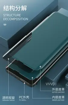Pro Huawei P40 Lite E Mate 40 Pro Nova 7i 6 SE Stát Zrcadlo Flip Kožené Kryt Spánku Probudit Unikátní, Inteligentní Design, Inteligentní Pouzdro