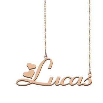 Lucas Vlastní Název Náhrdelník Personalizované Náhrdelník pro Ženy, Dívky Zlatá Nejlepší Přátelé Narozeniny, Svatbu, Vánoce Matka Dní Dárek
