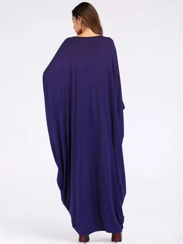 Plus Velikost Volné Abaya Muslimské Ženy Šaty Bat Rukáv Dlouhé Šaty Dámské Župany Marocké Kaftan Dubai Islámské Oblečení Maxi Vestidos