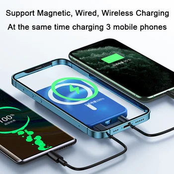 10000mAh Přenosný Magnetický Bezdrátový Power Bank Pro Magsafe powerbank 15W Rychlá Nabíječka Pro iphone12 Externí záložní baterie