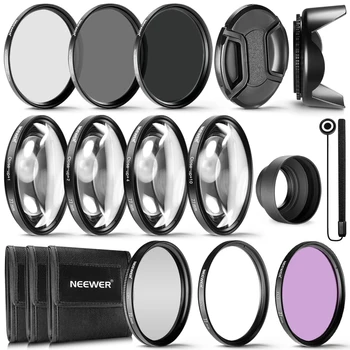 Neewer 77 MM Objektiv Filtr Kit: UV, CPL, FLD Filtry, Makro Close-Up Filtr Sada,ND4, ND8 Filtry pro Canon EF 24-105 f/4 L is USM Objektiv