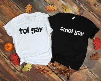 Skuggnas Tol gay Smol gay tričko Nejlepší přátelé T-shirt BFF odpovídající Oblečení, dárek k Narozeninám moletom Kámošky t košile drop loď