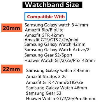 20mm 22mm hodinky popruh Pro Amazfit popruh gts bip gts 2 mini Samsung galaxy hodinky 3 46 mm 42 mm Převodový stupeň S3 aktivní 2 × 40 mm, 44mm popruhu