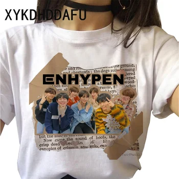 ENHYPEN DEBUT SHOW DEN Kpop Album Tričko Harajuku Cool Krátký Rukáv Letní Horké Fanclub Estetické korejský T-shirt Ženy Nový