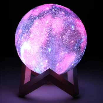 3D Tisk Hvězdičkový Měsíc Lampa LED Galaxy Lampa 3/16 Změna Barvy Touch, Dálkové Ovládání LED Noční Světlo Domova Kreativní Děti Dárek