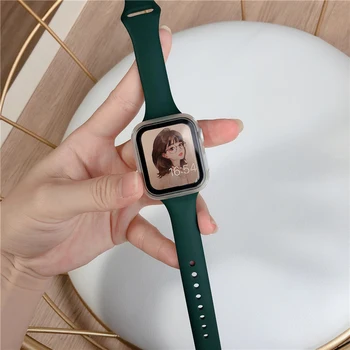 Slim Silikonové popruh pro Apple watch band 40 mm 44 mm 38 mm 42 mm měkké wrsit correa pás náramku iWatch série 6 SE 5 4 3 watchband