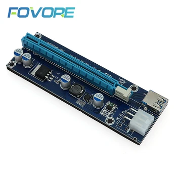 PCIe riser kabel x16 PCI-e 1x do 16x riser PCI-e 3.0 USB 3 USB3 Kabel s 6 pin Napájení pro Bitcoin BTC Miner Těžby