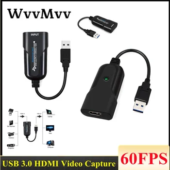 WVVMVV USB 3.0 HDMI-kompatibilní Zařízení pro Digitalizaci Videa HD USB Video zachytávací Karty Hmatat Recorder pro PS4 DVD Kamery, Live Stream