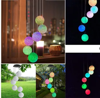 Solární Větrné Zvonkohry Světlo LED Zahradní Závěsné Spinner Lampa Barva Měnící Dekorace Venkovní Osvětlení Party Dekor Dárek